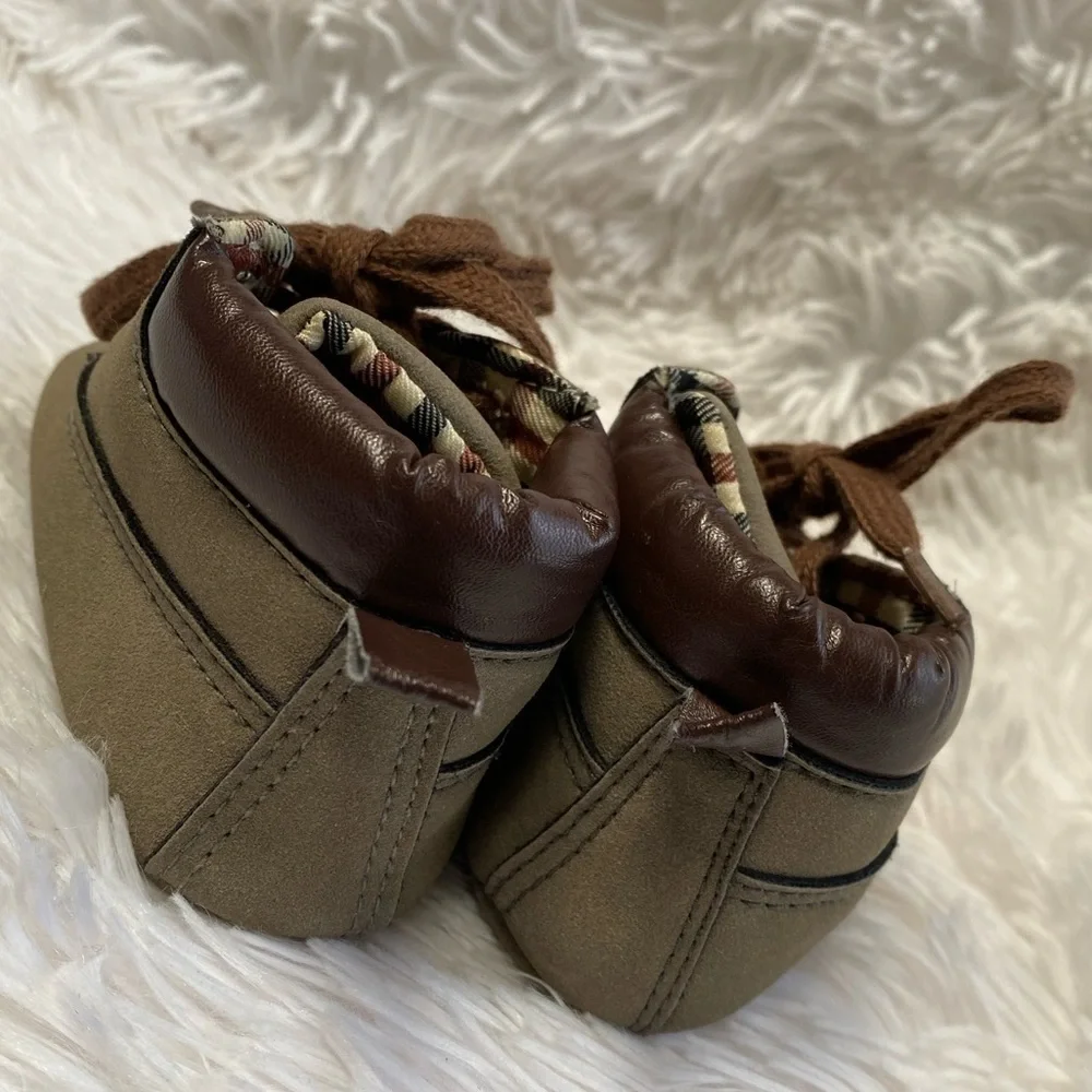 Romirus toddlers tan lace up sneaker boots